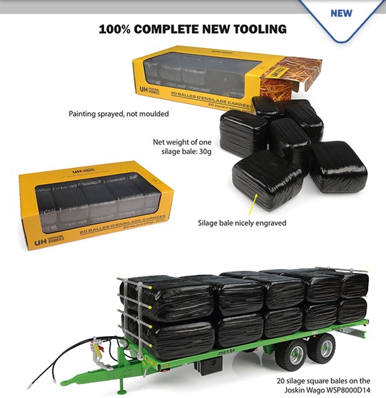 Pack of 20 square silage bales Black - 1:32